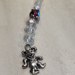 Grateful Dead Bear Austrian Crystal Beaded Suncatcher